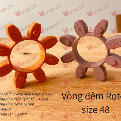Vòng đệm giảm chấn cho khớp nối Rotex KTR size 48, màu cam/ tím, độ cứng 92ShA/ 98ShA
