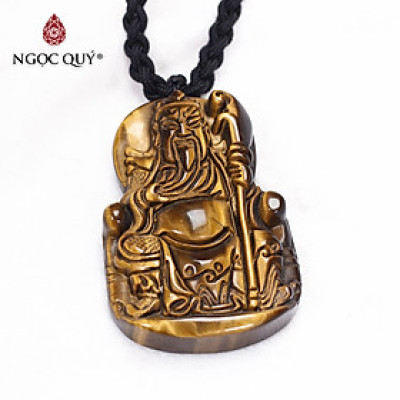 Mặt dây chuyền hình rồng thạch anh mắt hổ 43x28mm mệnh thổ, kim - Ngọc Quý Gemstones