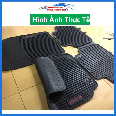 Lót sàn ô tô cao su Kona 2018-2019-2020-2021-2022 không mùi chống trơn trượt