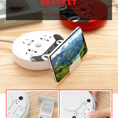 Ổ cắm kéo dài đa năng kèm nguồn USB sạc điện thoại hình mèo dễ thương, có kệ để điện thoại nhỏ gọn tiện dụng