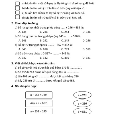 100 Đề Kiểm Tra Toán 3 (Biên Soạn Theo Chương Trình Mới)