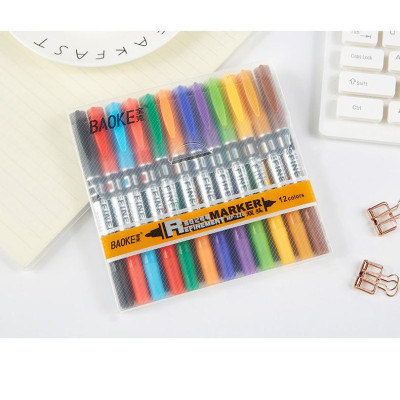 Set 12 Màu Bút Lông Màu Đánh Dấu -BAOKE/MP220-12
