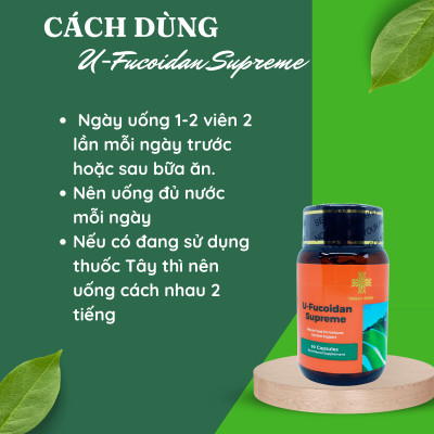 Thực phẩm bảo vệ sức khỏe U-Fucoidan cao cấp  Teresa Herbs U-Fucoidan (Lọ 90 viên)