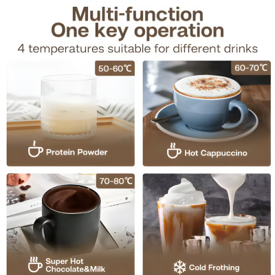 Máy tạo bọt sữa Nóng và Lạnh 4 trong 1 thương hiệu Mỹ HiBREW M3A cao cấp - Hàng Chính Hãng