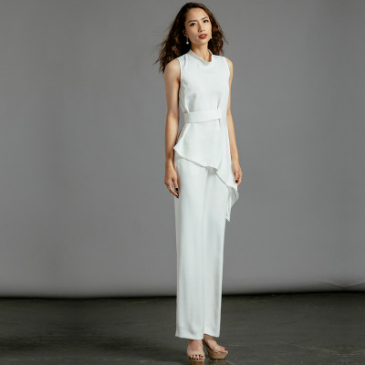 Áo Kiểu Peplum Áo Lệch Tà Thời trang thiết kế Hity TOP118 (Trắng Kim Cương)