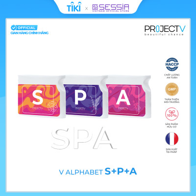 [TẶNG 5 TÚI PV ZIP] Thực Phẩm Sức Khoẻ S+P+A | V Alphabet - Sự Bình Tĩnh, Chống Oxy Hóa & Tiêu Hóa Khỏe - PROJECT V - Xuất xứ Pháp, Hàng Chính Hãng