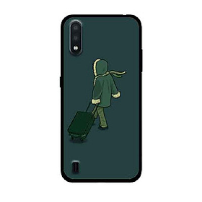 Ốp Lưng in cho Samsung Galaxy A01 Mẫu Chàng Xách Vali - Hàng Chính Hãng