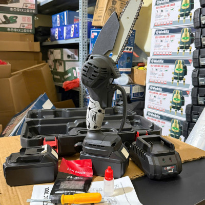 Máy Cưa Xích Dùng PIN Elex Lõi Đồng Mạnh Mẽ Bền Bỉ - Máy Cưa Cầm Tay Mini Cưa Tất Cả Loại Gỗ Siêu Khỏe, Tiện Lợi Dùng Cho Mọi Gia Đình, Bảo Hành 1 Năm