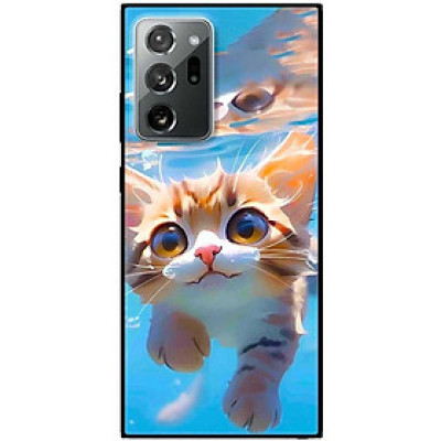 Ốp lưng cho Samsung Note 10 - Note 10 Plus - Note 20 - Note 20 Ultra - Mèo Bơi - Hàng Chính Hãng