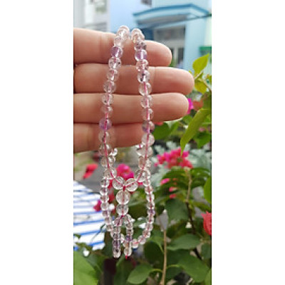 Vòng chuỗi đeo cổ Đá Super Seven tự nhiên kiểu đẹp quá Hạt 6mm lên kiểu đeo rất xinh trẻ xinh đẹp màu tím trắng bóng đẹp sang Nữ đeo may mắn phối đồ lên rất là đẹp ạ