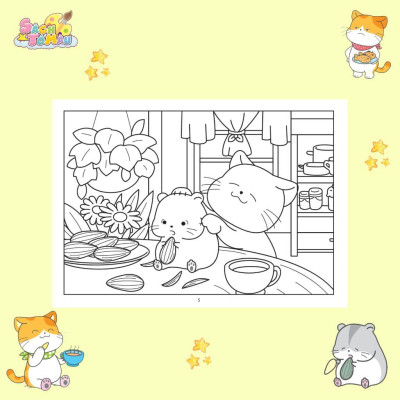 Sách Tô Màu - Bốn Mùa Của Capybara Và Mèo Cam + Chuyện Của Mèo Cam Và Hamster - Combo 2 Cuốn - Minh Thắng