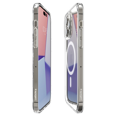 Ốp Lưng dành cho iPhone 14 Pro Max Spigen Crystal Hybrid MagFit Clear Case Chống Ố Vàng - Hàng Chính Hãng