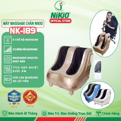 Máy Massage Chân Nhật Bản Nikio NK-189 (Dòng Cao Cấp) - Mát Xa Bàn Chân Và Bắp Chân, Xoa Bóp Dây Ấn Bằng Cao Su Non, Kết Hợp Rung Và Nhiệt Sưởi Đa Năng, Giảm Đau Nhức Chân, Tăng Tuần Hoàn Máu Cho Chân - Tươi Mới Đôi Chân