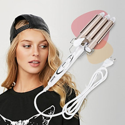 Máy Uốn Tóc Chuyên Nghiệp Kemei KM-1010 3 Trục Uốn Có Mức Điều Chỉnh Nhiệt