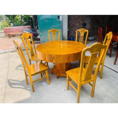 Bàn ăn hộp tròn 6 ghế