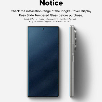 [Combo 2] Dán cường lực cho Samsung Galaxy Z Fold 7 RINGKE Cover Display Easy Slide Tempered Glass (Màn hình ngoài) - Hàng Chính Hãng
