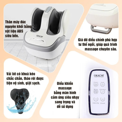 Máy Massage Chân Và Bắp Chân OKACHI JP-986 Với Con Lăn Massage 4D Plus, Nhiệt Hồng Ngoại