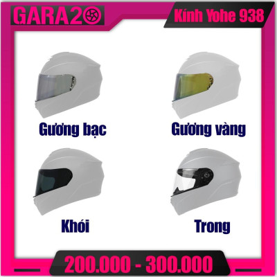 KÍNH MŨ LẬT HÀM YOHE 938 (KHÔNG BAO GỒM MŨ BẢO HIỂM)- GARA20