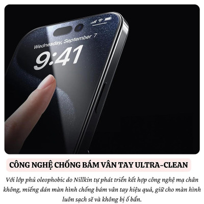 Cường lực Full viền kèm khung cho iPhone 16 Pro Max / 16 Pro hiệu Nillkin CP+ PRO Phủ Nano, vát cạnh 2.5D, lớp Olephobic - Hàng chính hãng