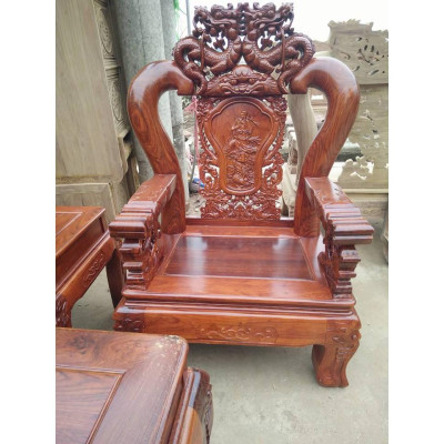 Bộ Bàn Ghế Đồng Kỵ Rồng Bát Tiên Gỗ Hương Vân