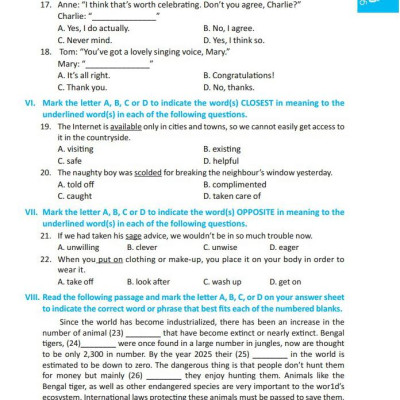 Đột Phá Điểm 9+ Tiếng Anh - Bộ Đề Thi Tiếng Anh Vào Lớp 10 - Có Đáp Án