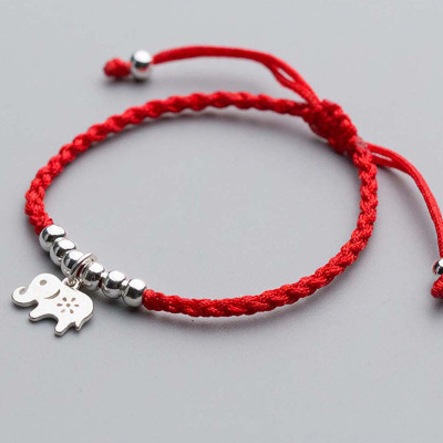 Combo 2 vòng thắt dây đỏ charm bạc treo - Ngọc Quý Gemstones