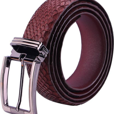 Thắt Lưng Nam Da Trăn Đầu Kim Huy Hoàng HT4345 - Nâu