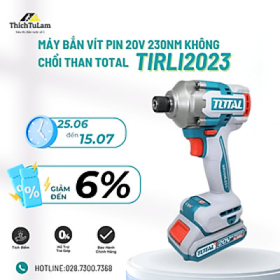 MÁY BẮN VÍT PIN 20V 230NM KHÔNG CHỔI THAN TIRLI2023 TOTAL - HÀNG CHÍNH HÃNG