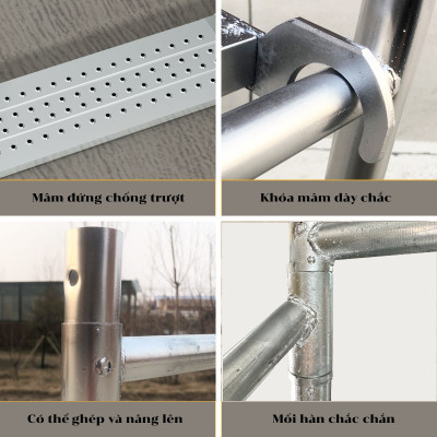 [NEW] Giàn giáo di động 2 mâm đứng MD180, chắc chắn, dùng cho công trình, có thể ghép nối tăng chiều cao, chính hãng Nikita