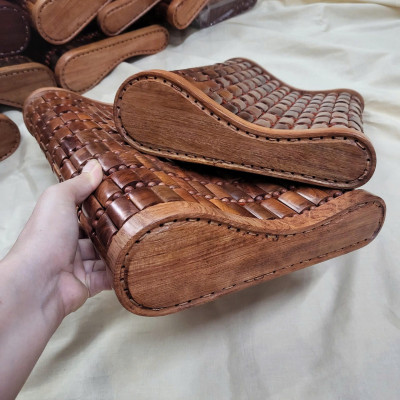 Gối Công Thái Học , Gối Hạt Gỗ Cao Cấp - Kích Thước 43cmx24cmx8/4cm ( video , hình thật )