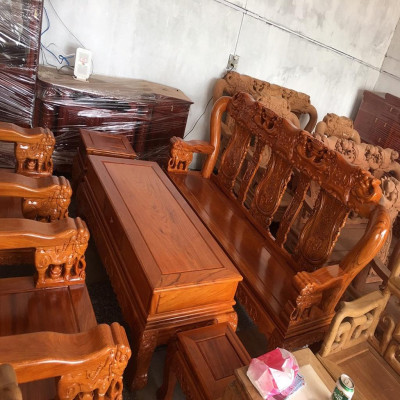 Bàn Ghế Minh Quốc Voi Gỗ Gõ Đỏ