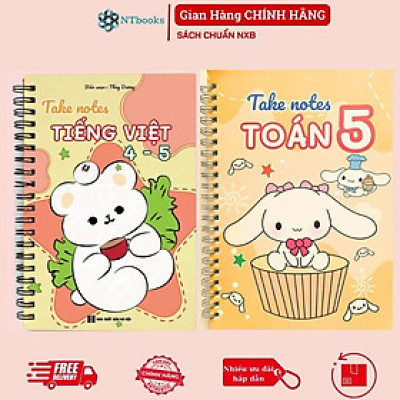 Sách Số tay Takenote lớp 5: Toán + Tiếng Việt 4-5 Khổ A5 (Phiên Bản Mới Nhất)