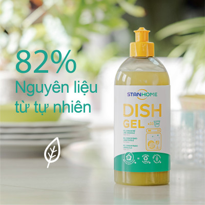 Gel rửa bát đậm đặc chuyên dụng cho máy rửa bát All in One Stanhome DISH GEL 500ml - version mới