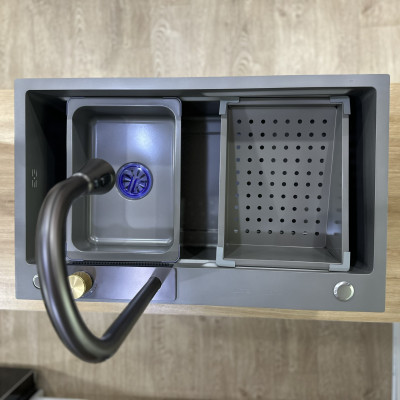 CHẬU RỬA INOX KAFF KF-UM7546B. Hàng Chính Hãng 