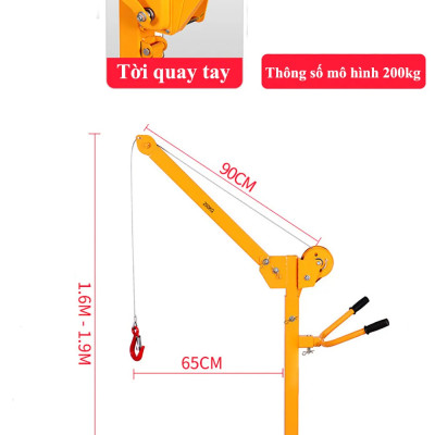 Cẩu Tời Xoay 360 Độ Quay Tay ABG 200KG Dùng Thay Cho Palang Xích Kéo Tay - Hàng Chính Hãng