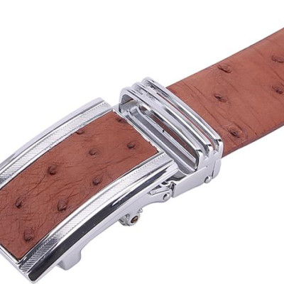 Thắt Lưng Nam Da Đà Điểu Bản Lớn Da Hột Huy Hoàng HT4436 - Nâu Đỏ