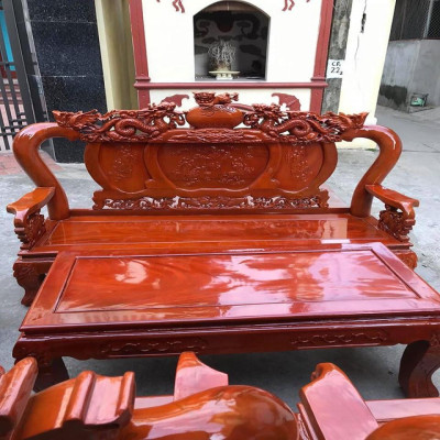 Bộ bàn ghế Nghê Bảo Đỉnh gỗ Xà Cừ