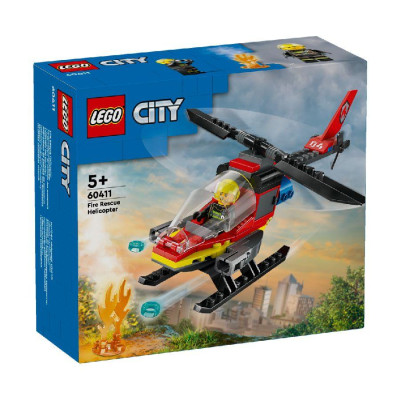 Đồ Chơi Lắp Ráp Trực Thăng Cứu Hỏa - Fire Rescue Helicopter - Lego City 60411 (85 Mảnh Ghép)