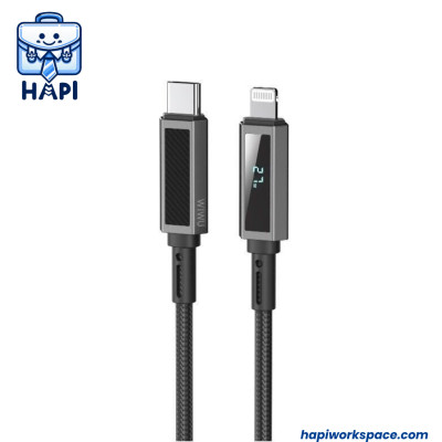 Cáp sạc hàng chính hãng WiWU Aramid Fiber Warriors Type-C to L Wi-C080 lớp bảo vệ aramid siêu bền, đầu hợp kim chống gỉ