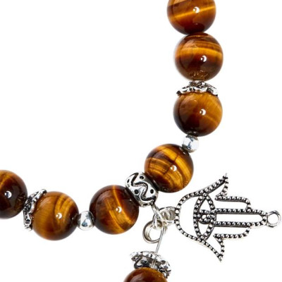 Vòng Thạch Anh Mắt Hổ Phối Charm Bạc
 Ngọc Quý Gemstones VT10