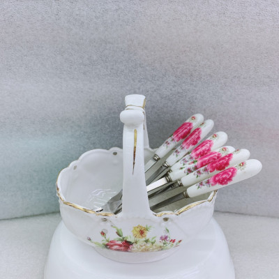 BỘ GIỎ KÈM 6 DĨA CÁN SỨ - ANTH622