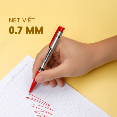 Combo 5/10/20 Bút bi Thiên Long FO-024, ngòi 0.7mm, mực xanh/đỏ/đen hệ dầu, đạt tiêu chuẩn an toàn Châu Âu