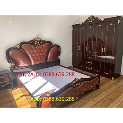 bộ giường tủ tân cổ điển nhập khẩu