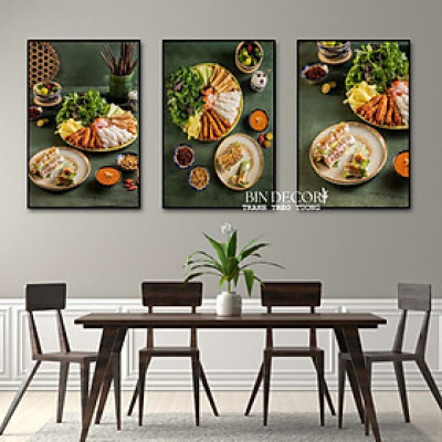 (ẢNH THẬT) Tranh treo tường nem nướng 1 trang trí decor quán ăn nhà hàng kèm đinh treo
