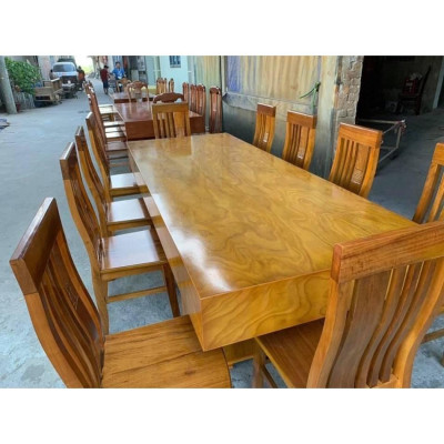bộ bàn ghế ăn 10 ghế gỗ hương nam phi