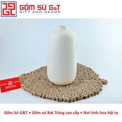 Lọ hoa dáng phích miệng nhỏ vẽ sen Gốm Sứ G&T