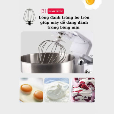Máy đánh trứng trộn bột để bàn SOKANY SC-209, công suất lớn 800W,  cối INOX 4L trộn bột, nhào bột tự động - HÀNG CHÍNH HÃNG
