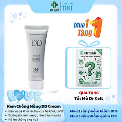 [TẶNG TÚI MÙ DR CELL] Kem Chống Nắng DD Cream DR CELL 50ml chống nắng bảo vệ da, dưỡng ẩm, che khuyết điểm ngăn ngừa sạm nám - Hàng Chính Hãng