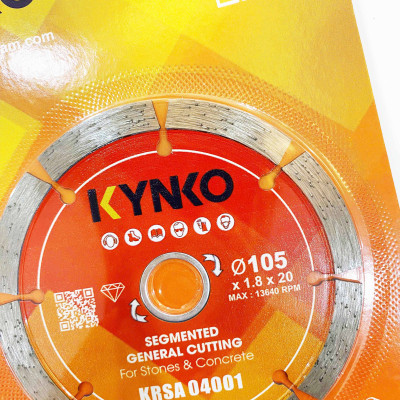 Lưỡi cắt gạch đá 08 răng phi Ø 105MM KRSA04001 chuyên cắt gạch, đá chất lượng cao chính hãng