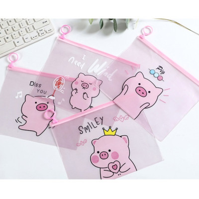 Túi zip đựng bút bóp viết heo hồng cute pig pig nhiều mẫu